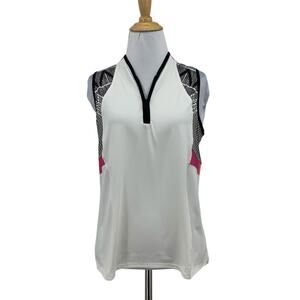 Lucky In Love Tank Top Womens M Medium Multi Santa Fe Glow Long Live Summer